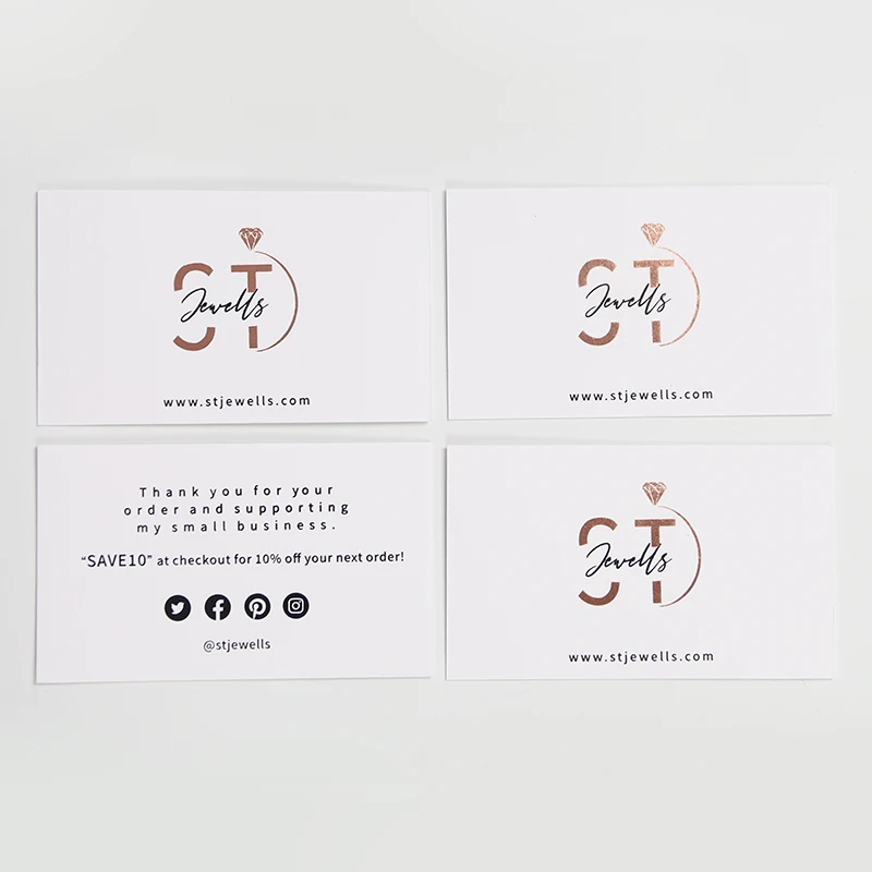 High end gold foil thank you card and business card custom thank you card for business