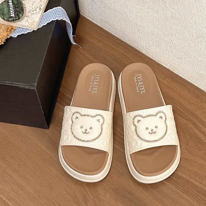 Новые модные тапочки на толстой подошве удобные нескользящие износостойкие женские Тапочки