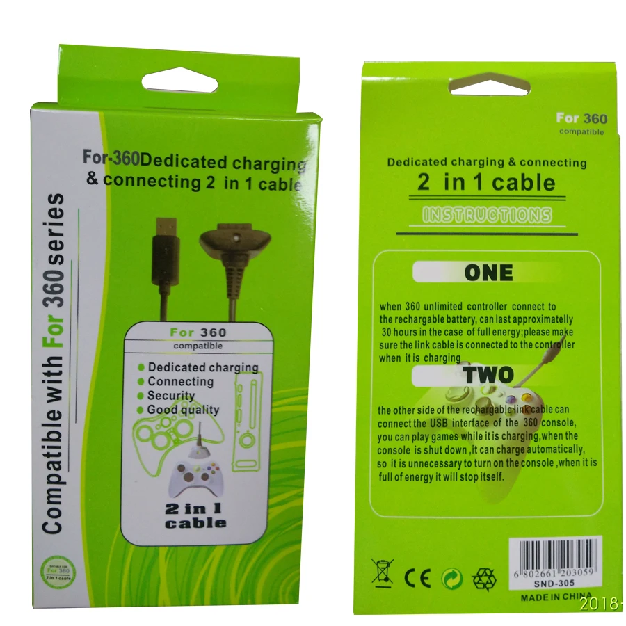 Wholesale High Quality USB Charger&Data Cable For Xbox 360 Slim Wireless Controller