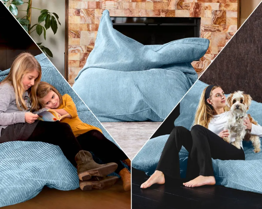 Customized Crash Pad 140*180cm Big Cushion Bean Bag Sofa Living Room Furniture Corduroy Bean Bag Chair Luxury Beanbag Cover