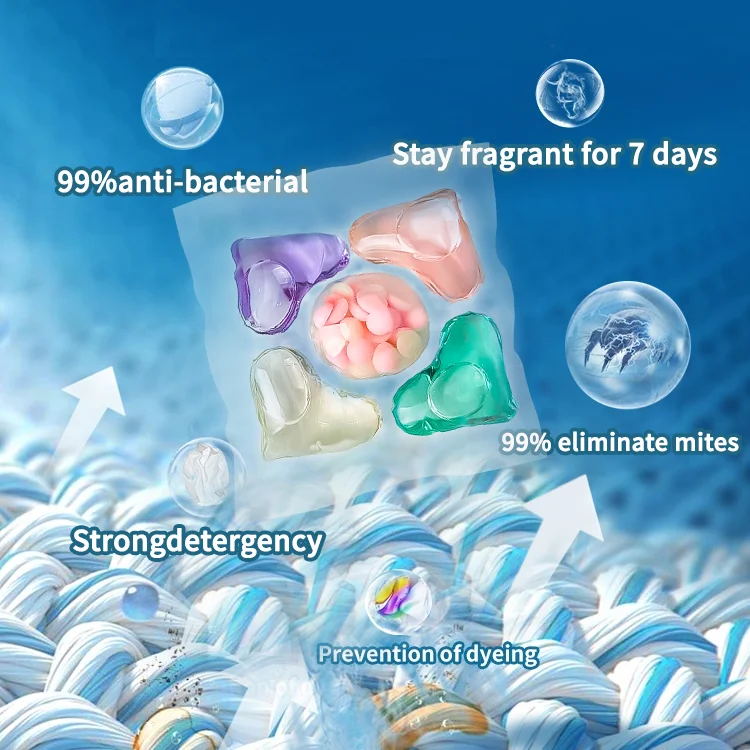 Wholesale Laundry Pods Deep Cleaning Stain Removal 5 In 1 Laundry Capsules Detergent Pods With Fragrance Booster Beads