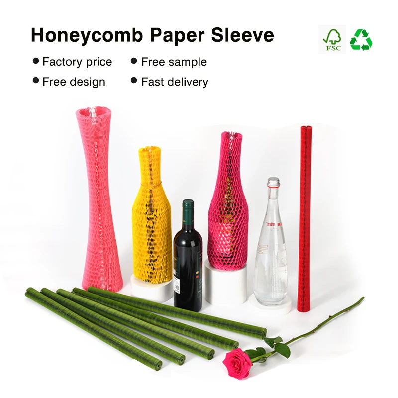 Kraft Brown Express Packaging Honeycomb Paper Sleeve Cushioned Mesh Paper Tube for Shipping Protective Film for Secure Delivery
