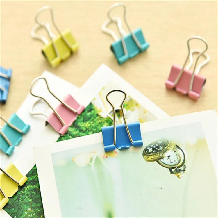 Universal office stationery colours 40pcs/box metal paper clip binder clip for office school