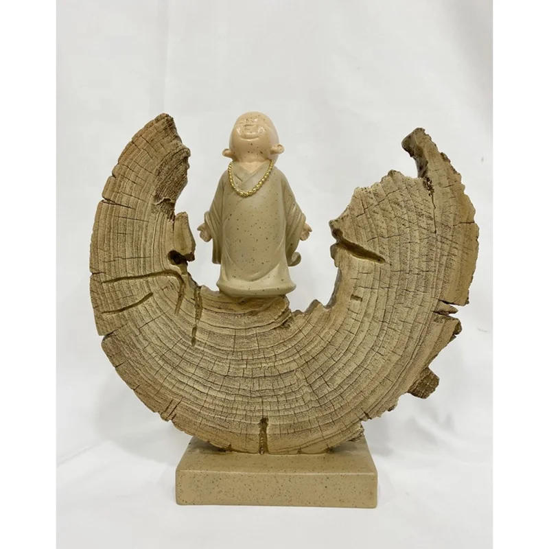 newly resin molds  meditation decor fengshui cute little monk on base statue