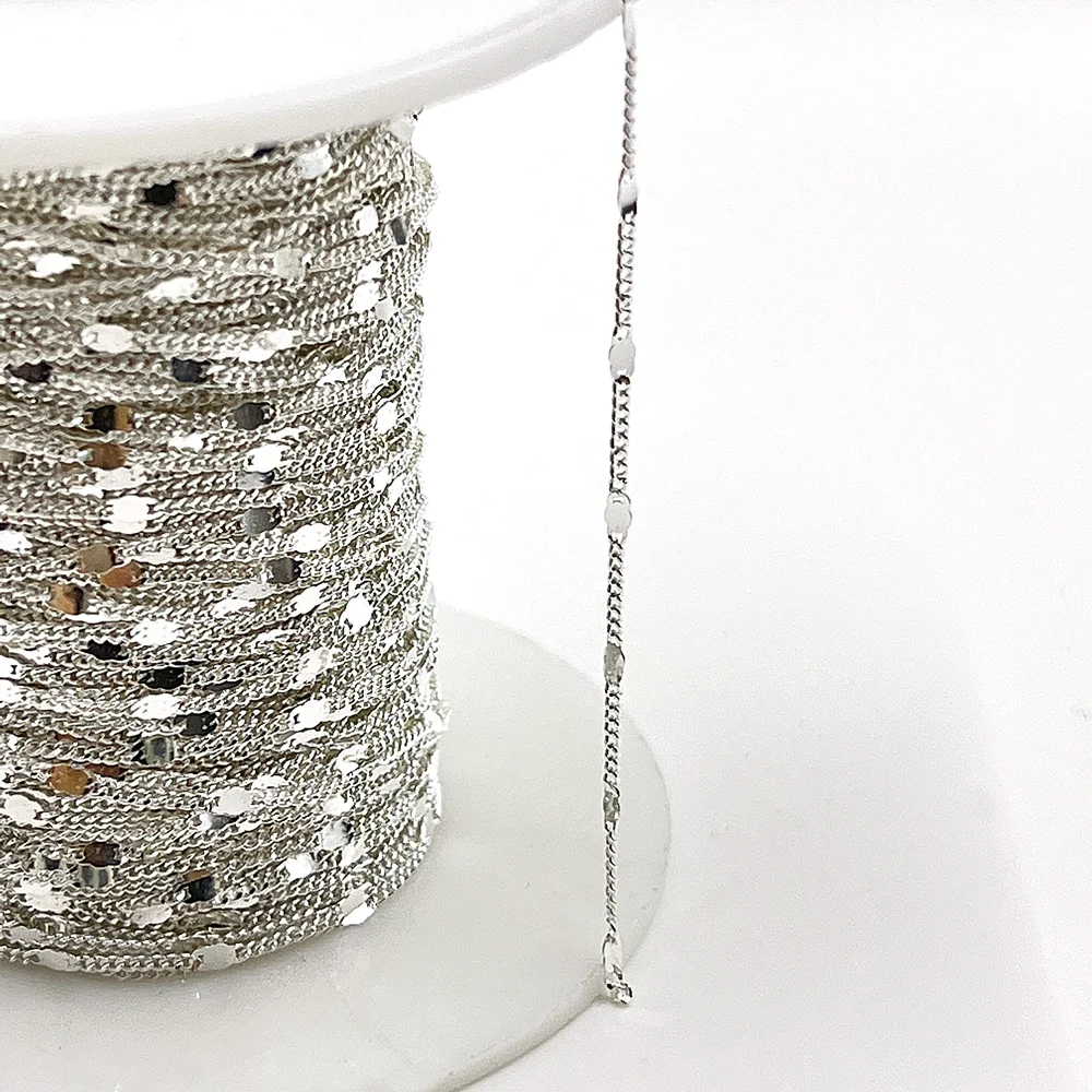 925 sterling silver spacer chain handmade DIY jewelry accessories production materials bracelet necklace special silver chain