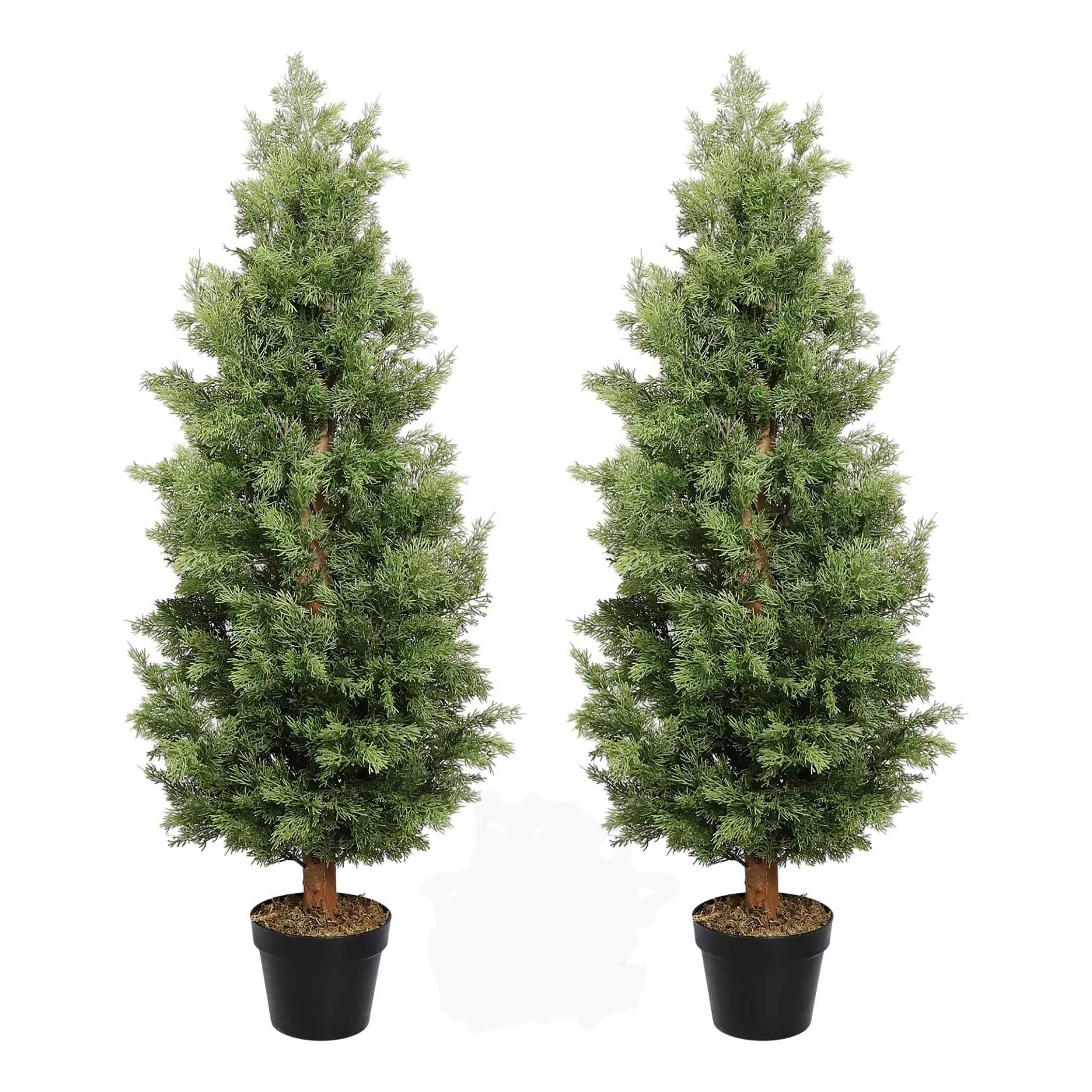 Amaazon Hot Sale Evergreen Potted Artificial 90cm 3ft. Faux Plastic Leaves Mini Cedar Pine Tree Ornamental Trees For Sale