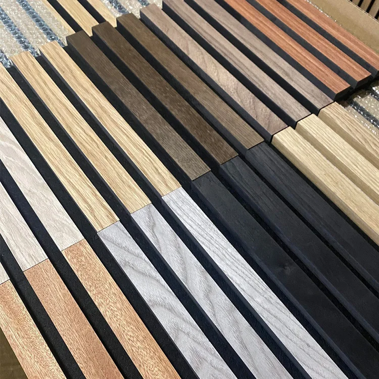 Modern Acoustic Panels wood ceiling solid wood panels Slatted Wood Veneer Acoustic Panel For Interor Wall And Ceiling
