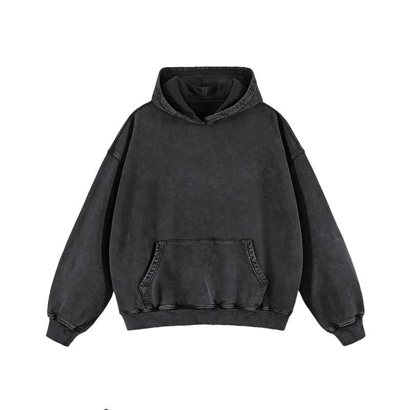 Мужская винтажная толстовка с капюшоном 500 г/кв. М, хлопковая толстовка с капюшоном