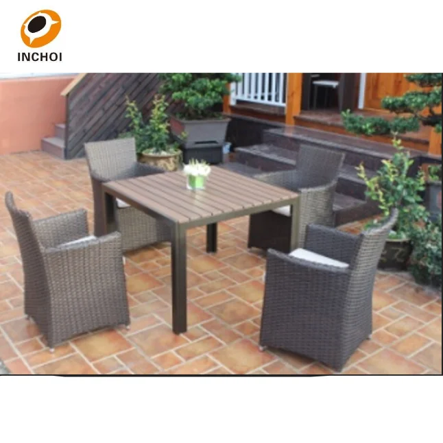 
4 seater rattan dining table outdoor garden furniture 