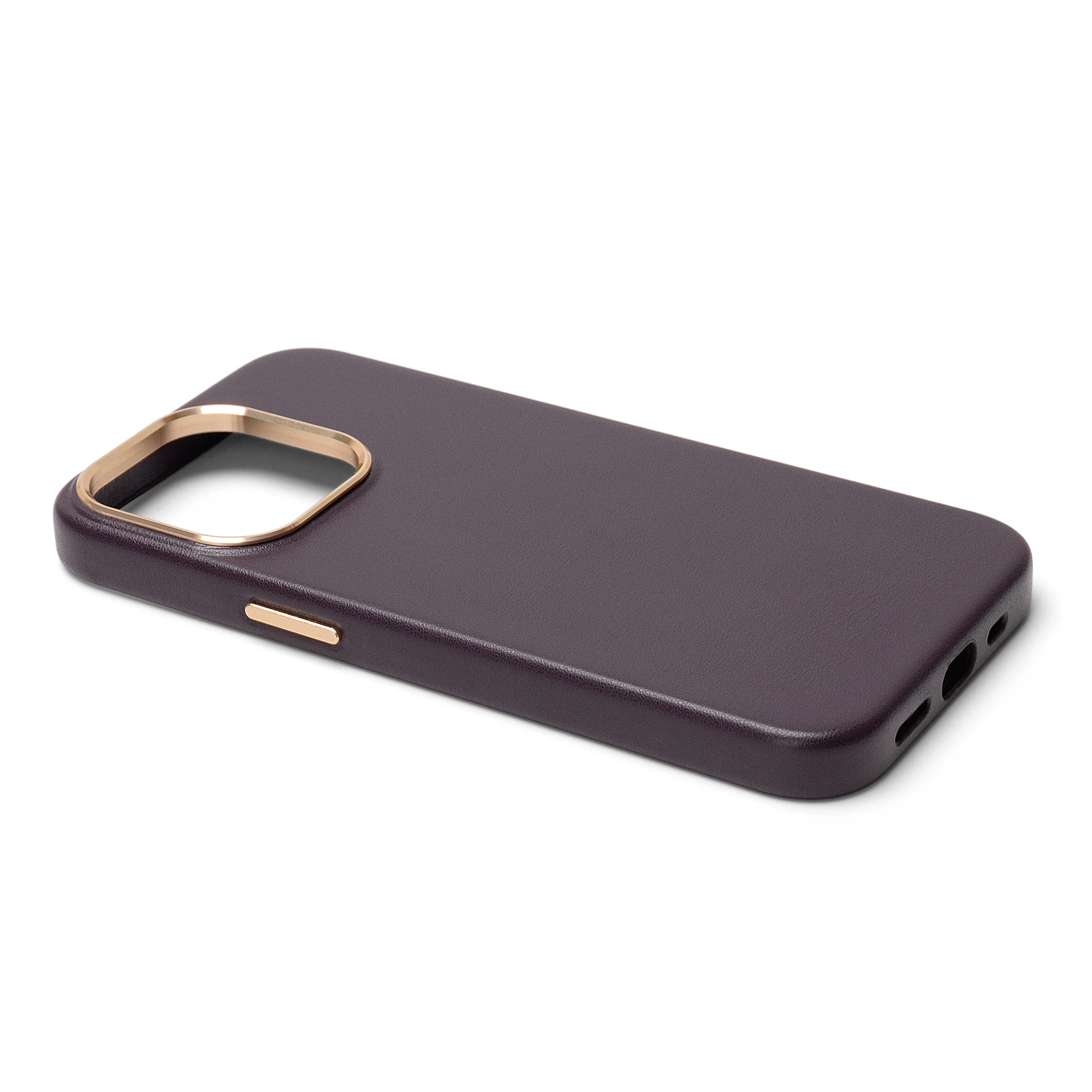 Elegant Purple Waterproof Phone Case For IP12Promax IP13 IP14 IP15 Promax  Fashionable Smooth Leather Phone Case