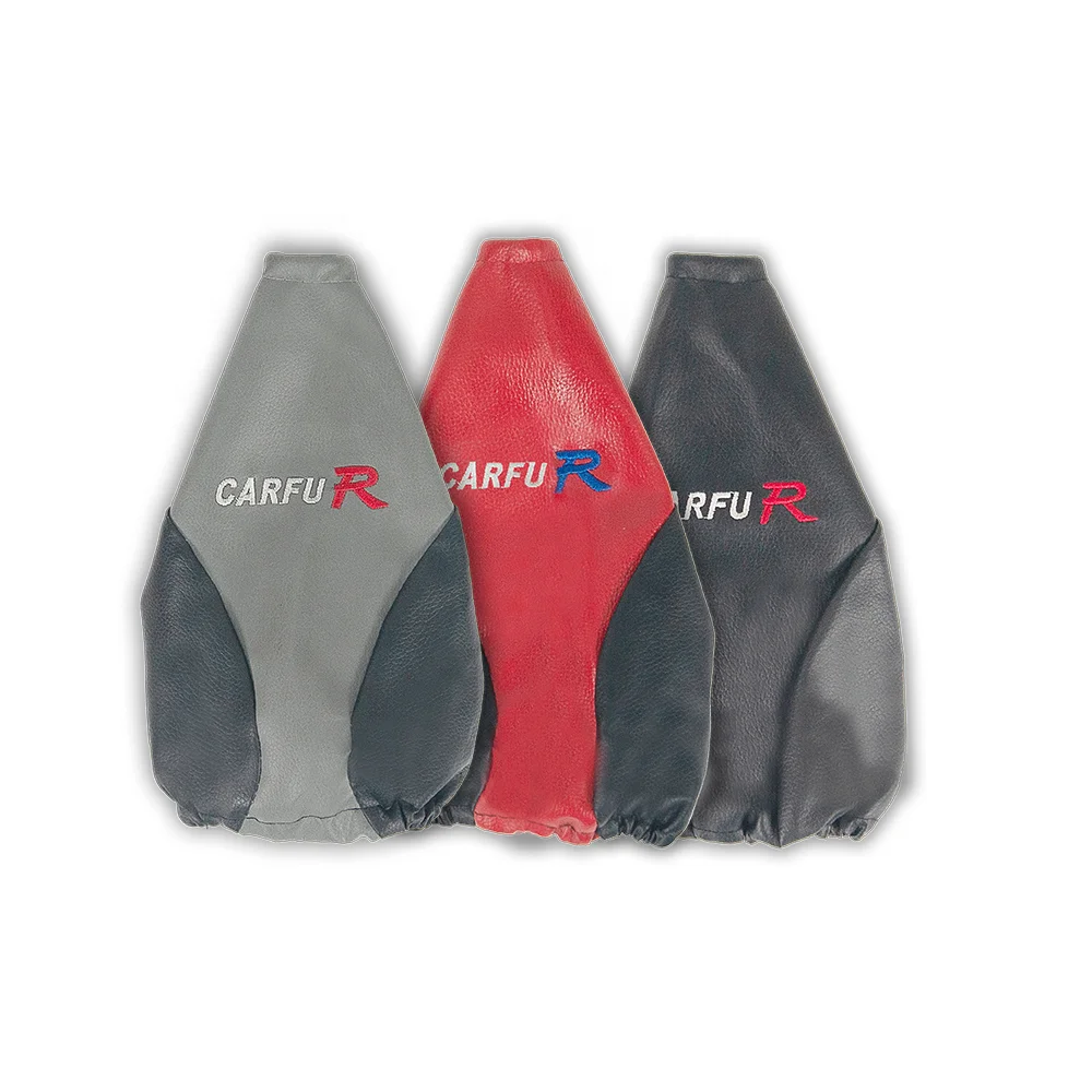 CARFU Shift Cover Customized High Quality Auto Parts Car Shift Knob Cover Factory Wholesales Car Leather Gear Shift Knob Cover