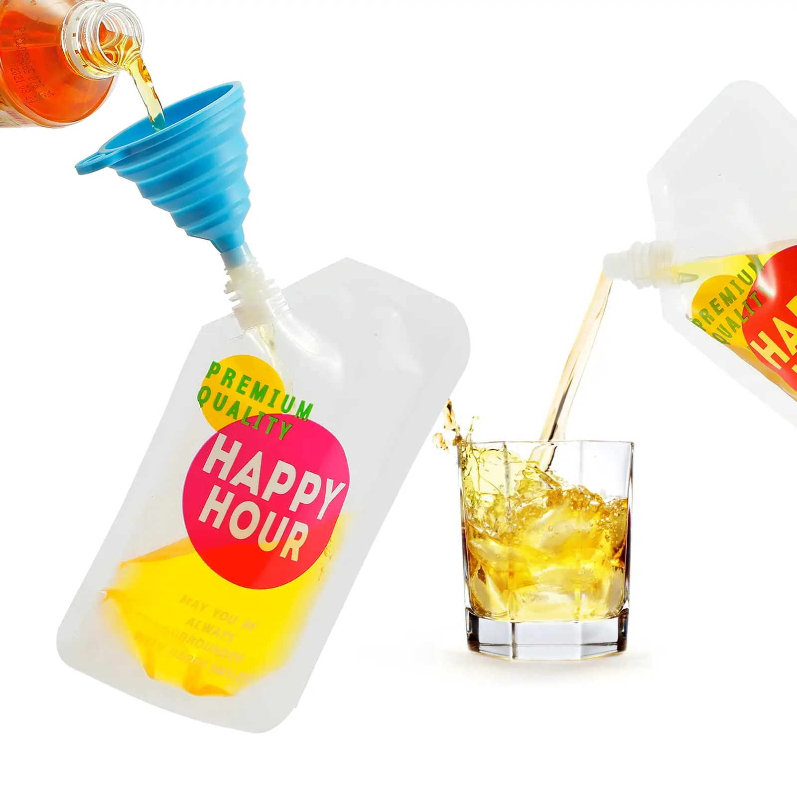 Custom Clear Beverage Water Storage Package Reusable Resealable Sauce Squeeze Pouch Liquid Packaging Plastic Bag With Spout