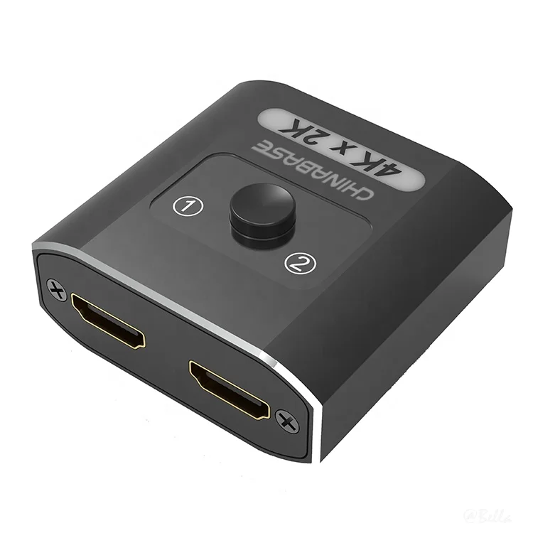 4K@30hz HDMI Selector Switcher 2 in 1 Out HDMI Switch Splitter Aluminum HDMI 2.0 Bi-Directional Switch Support 3D 4K HDR