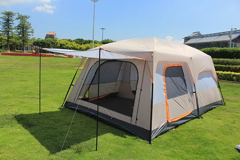 Hot Sale Multi Color Big Camping Family Tent 8-12 Persons 2 Room Waterproof House Outdoor Dome Tent