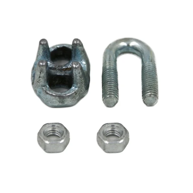 Heavy duty type adjustable wire rope cross loop clamp M18 size Galvanized steel DIN 741 Malleable for wire rope fitting