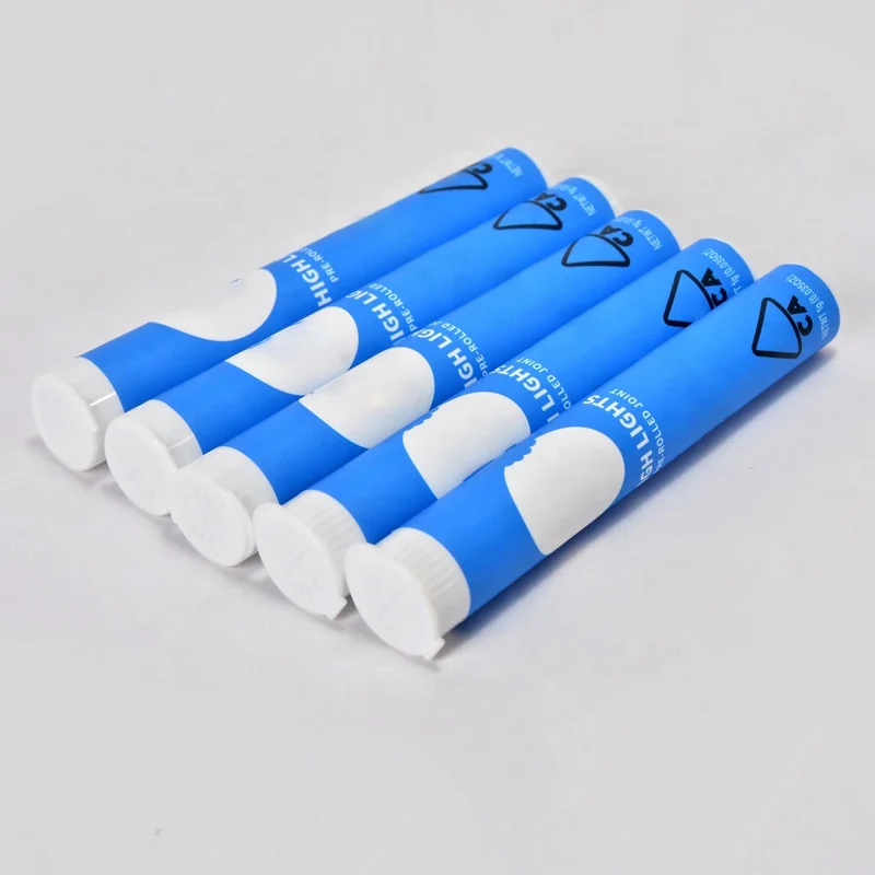 
Pre rolled cones plastic hempblunts pre rolls tube packaging with stickers label pre roll tube 1gram for weed packing 