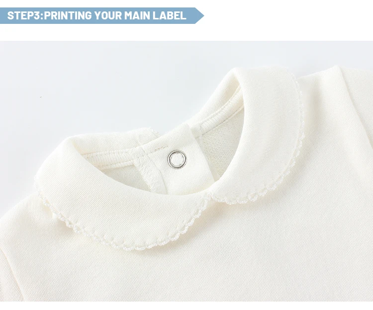 Custom Baby Girl Boutique Romper Clothing Soft New Born Infant Jumpsuit Clothes 100% Cotton Peter Pan Collar Toddler Bodysuit