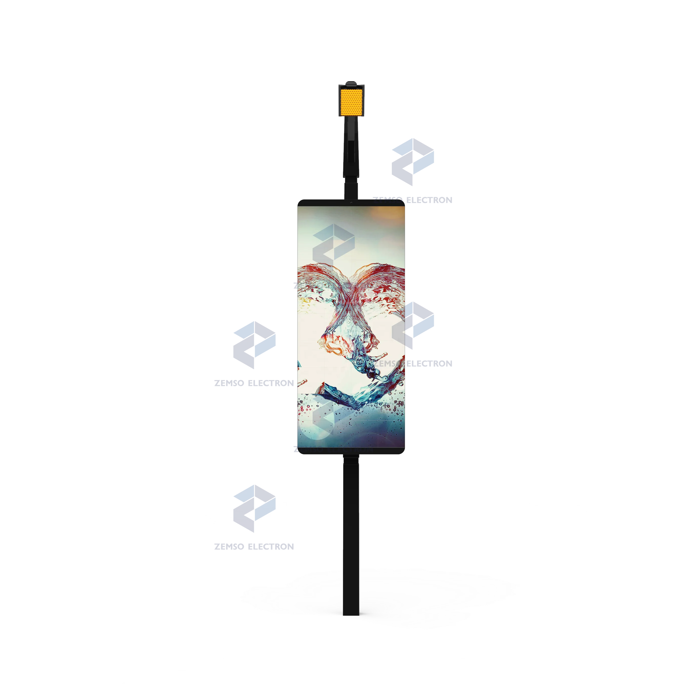 Outdoor solar full color lamp post digital signage street LED Light pole advertising display