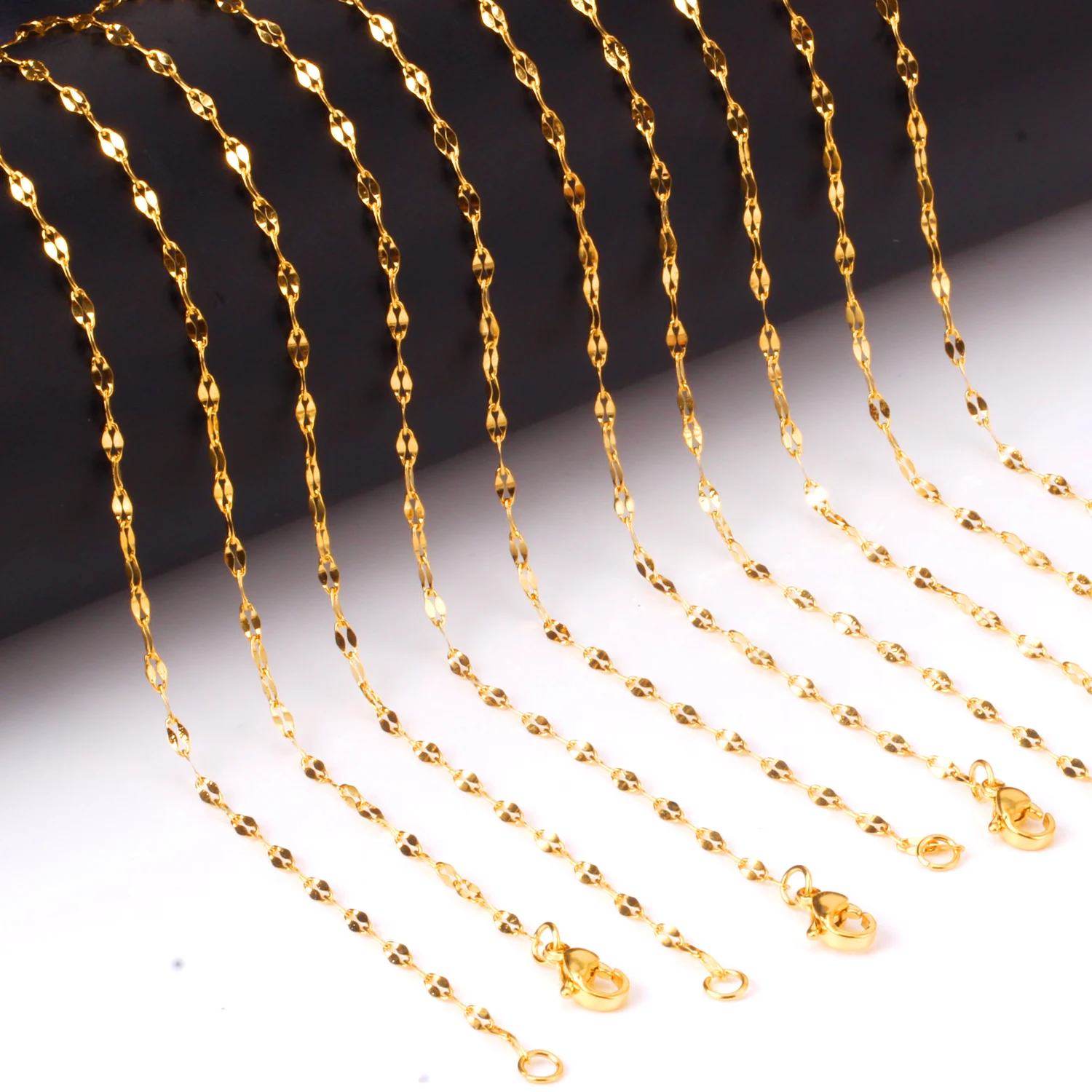 Wholesale gold colour chain necklace for men women 316L stainless seel DIY long snake chains