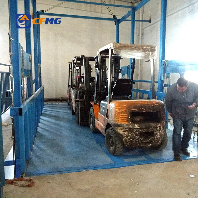 500kg load lifting height 4m hydraulic freight elevator guide rail cargo lift table for sale