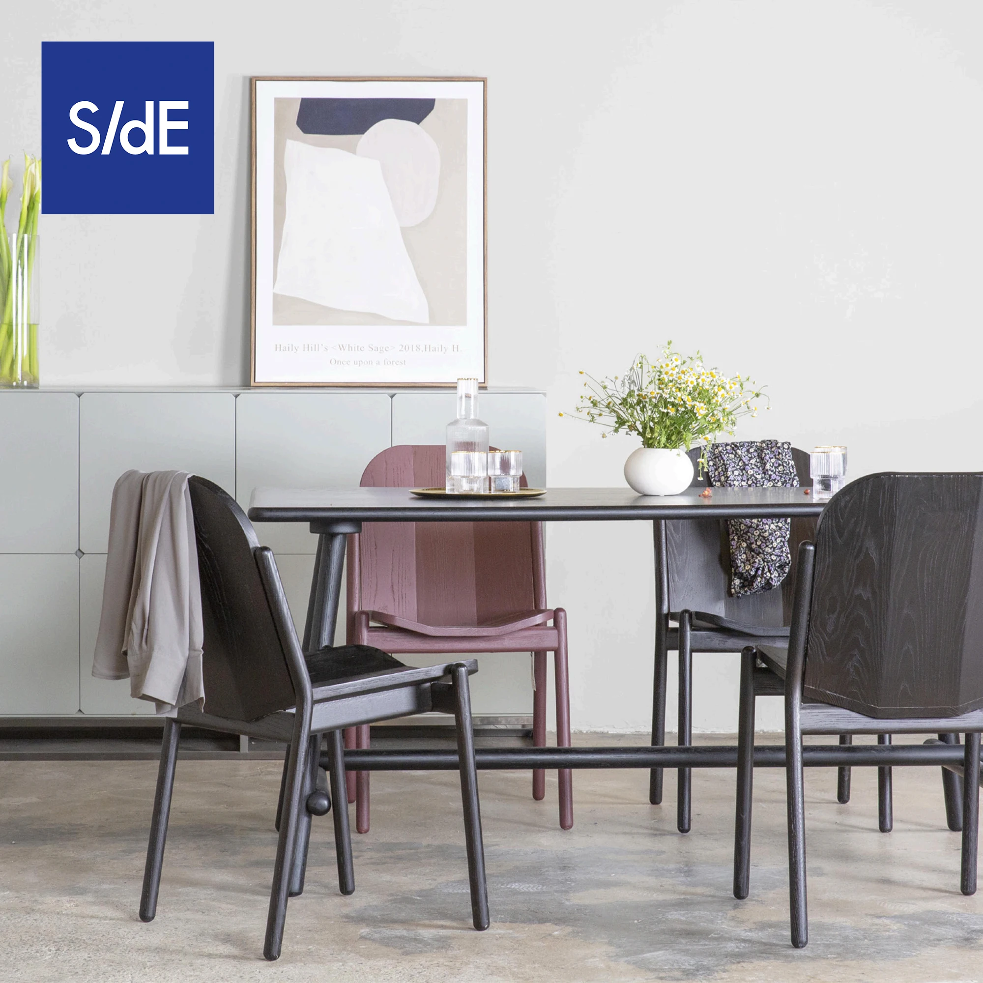 Nordic Wooden Home Office Hotel Restaurant Solid Oakwood Modern Style Writing Puzzle Table Creative Dining D45 Table Design