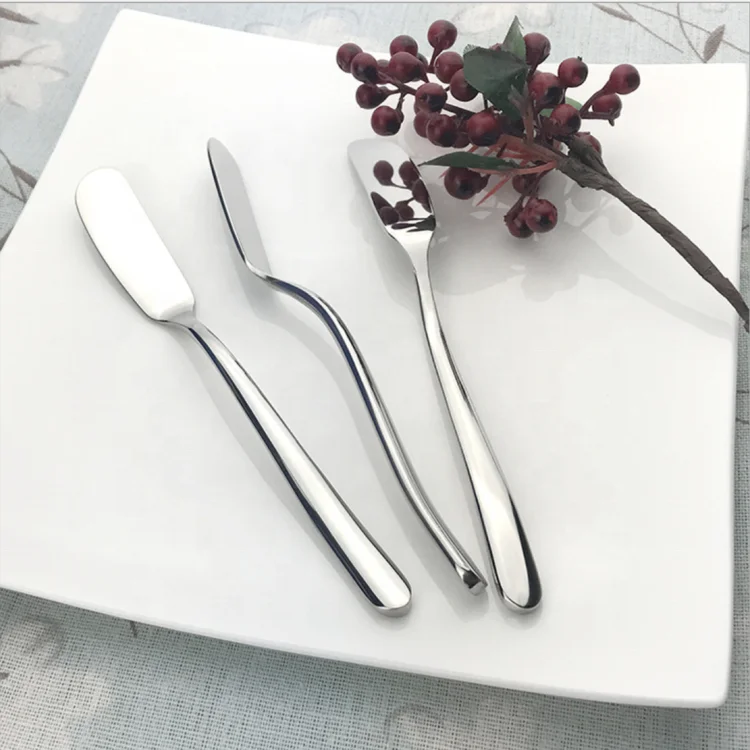  4 Piece Stainless Steel Cheese Spreaders Knives Dinner Butter Knife