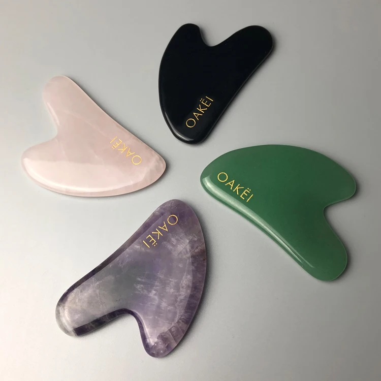 Facial agate scraping massage tool roller bian stone amethyst gua sha
