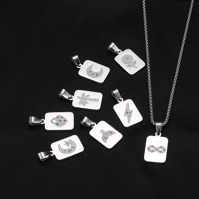 Women 18K Gold Plated Stainless Steel Charm Pendant Necklace