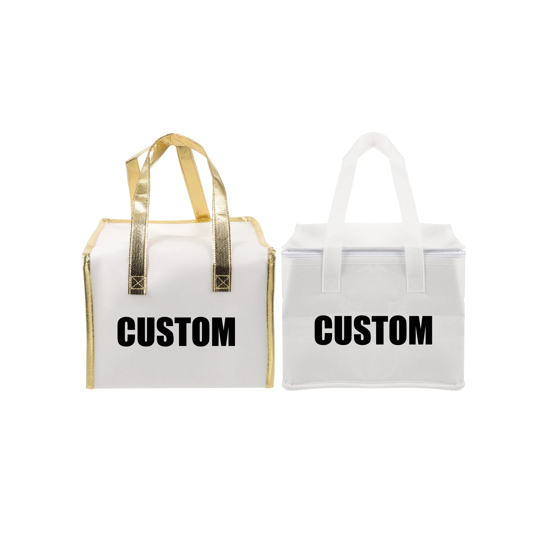 Portable insulation thermal food cake bag non-woven fabric grocery tote waterproof wholesale large cooler lunch bag for outdoor