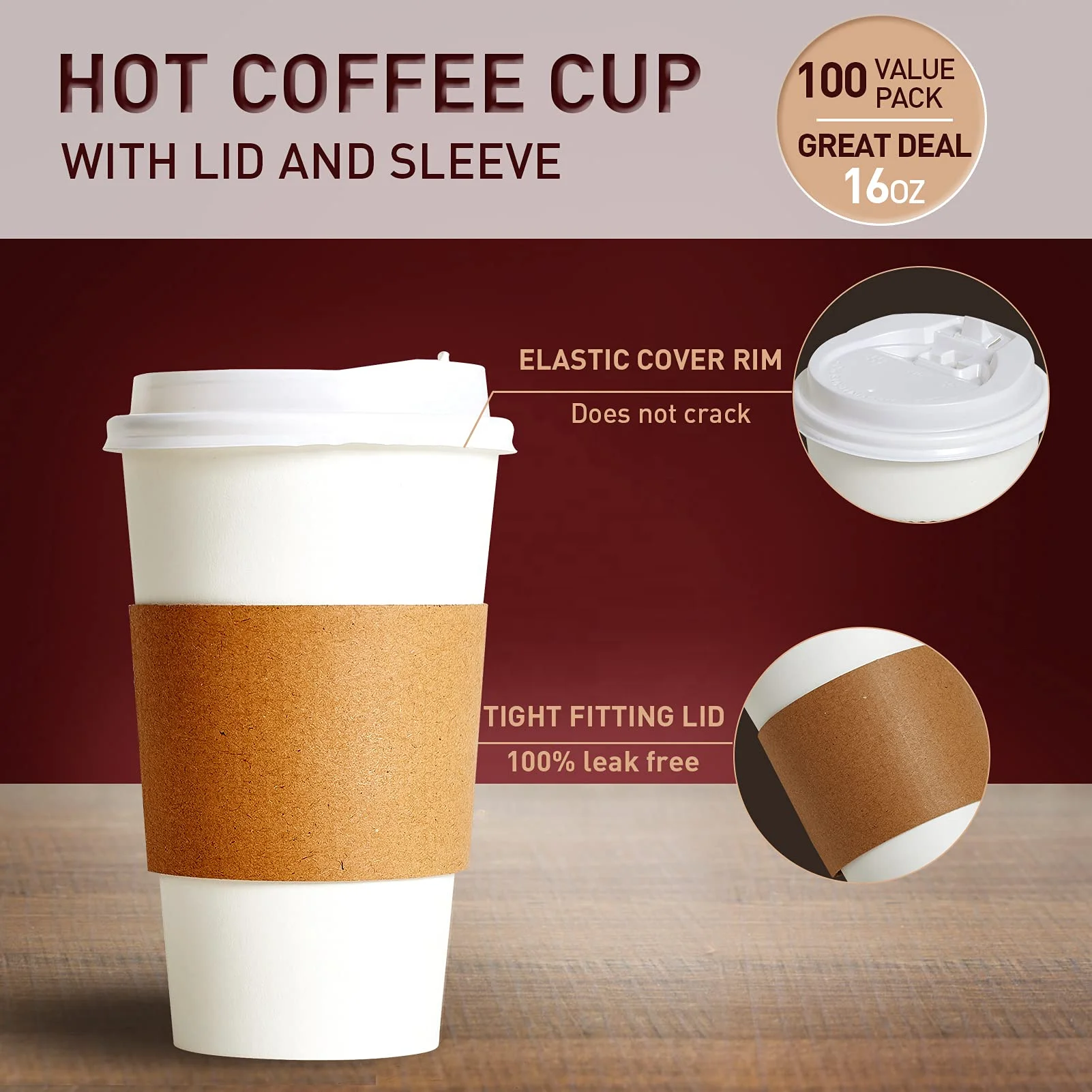 Small Business Choice 95mm Glossy Kraft Paper Cup