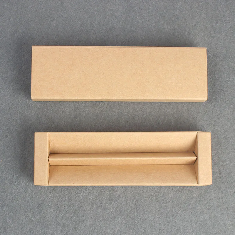 Wholesale simple pen case with a cover at both ends Cheap kraft paper simple pen packaging promotional all-purpose pen case