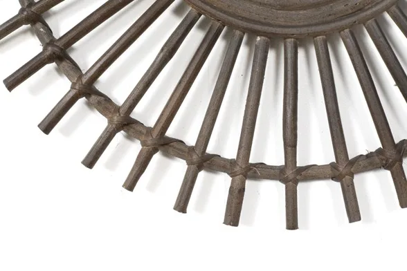 Spiral Elegance Mirror High Quality Manufacturer Natural Rattan Mirror Flower Shaped Frame Woven Mirror For Wall Decor