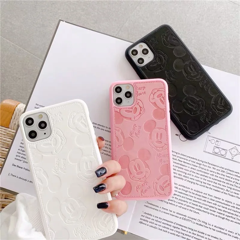 Shockproof Leather Cartoon Cute Mouse Mobile Phone Case Protective Cover For iPhone 7 8 Plus X 11 12 13 14 15 Pro Max Wholesale