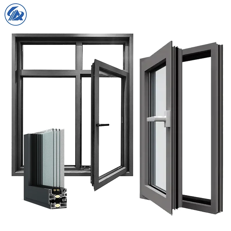 AIYIA Customized Single Horizontal Opening Thermal Break Double Glass 6063 Aluminum Alloy Casement Windows for House Apartment
