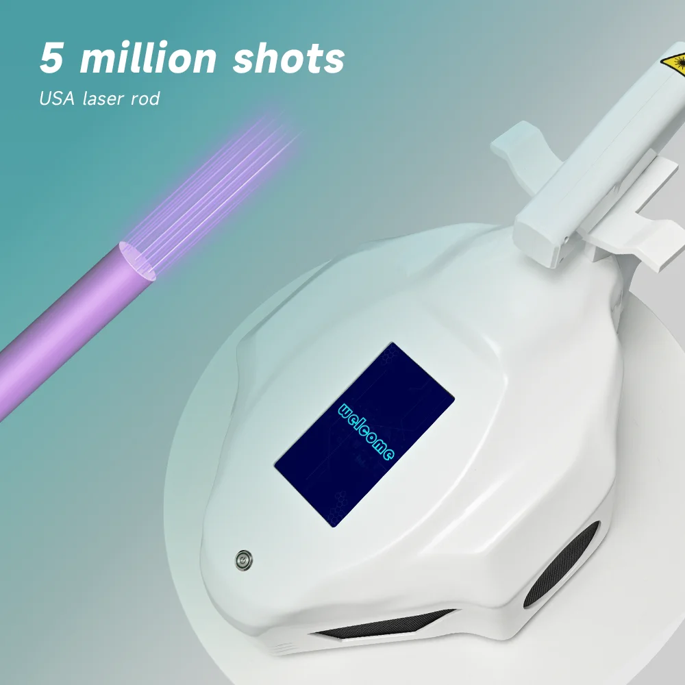 High-Power ND YAG Laser Tattoo Removal Machine with 532nm and 1064nm Q-Switched  ND YAG Laser Tattoo Removal Equipment