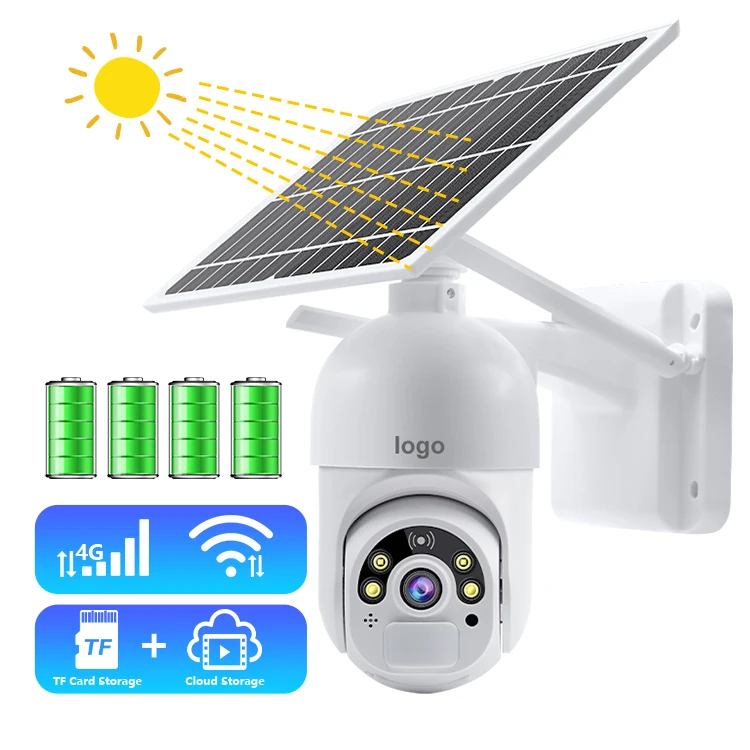 Tuya Wireless Ip System Battery Power Security Surveillance Outdoor Powered Cctv 4G Wifi Solar Camera With Sim Card