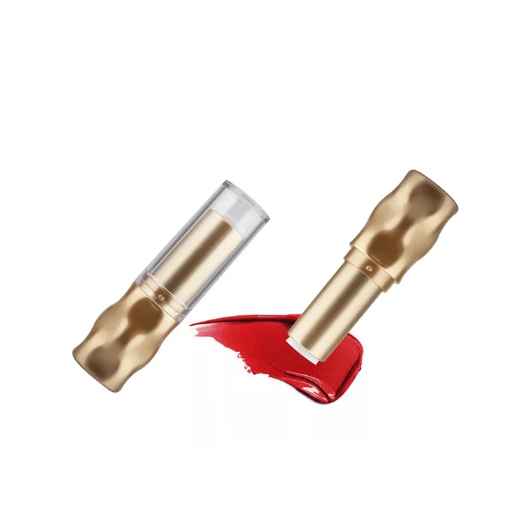 Make Own Brands Chinese Factory Custom Unique Round Lip Balm Tube for Cosmetic Packaging Matte Gold Lipstick Tube Clear 3.5g