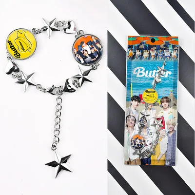 DIY K-pop браслет с пользовательской печатью фото металлическая звезда сердце Kpop