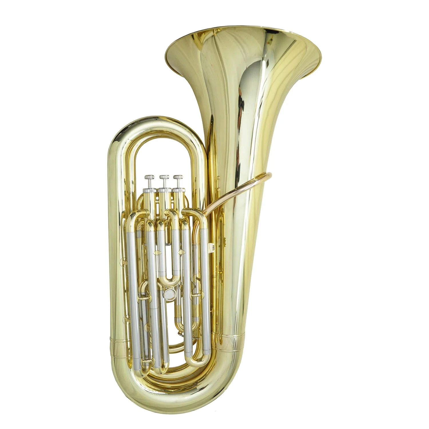 Хорошее качество Золотое лаковое покрытие ключ Bb 3/4 Размеры 3-клапана туба