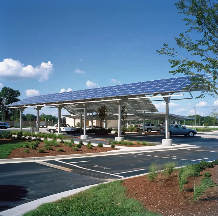 300W 400W 450W 540W Solar Panel Car Parking Carport System with Mounting Rail Structure