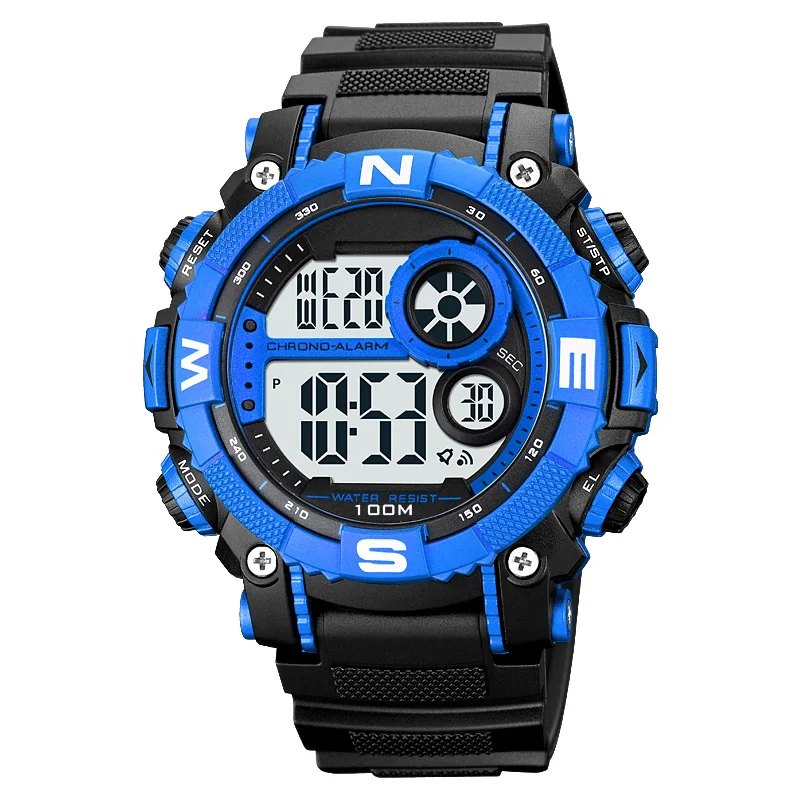 Multi functional Fashion Sports 5 BAR Luxury Chronograph Waterproof LED Light Night Shockproof digital watches