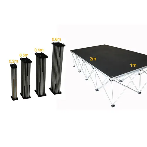 1*2m Aluminium Portable Platform Wedding Stage Folding Stage  Party Stage For Concert