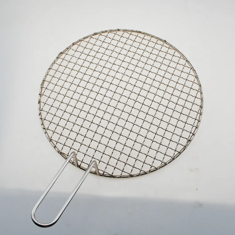 Поднос из проволочной сетки 304 под заказ, Круглая Решетка для барбекю и гриля с ручкой, поднос для барбекю для кемпинга, барбекю и пикника
