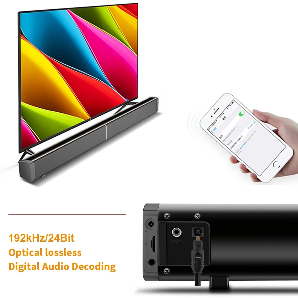 High Quality 2.0 Blue tooth Sound bar Surround Speaker For TV  Aux in Line in USB Optical coax For Home Theatre System