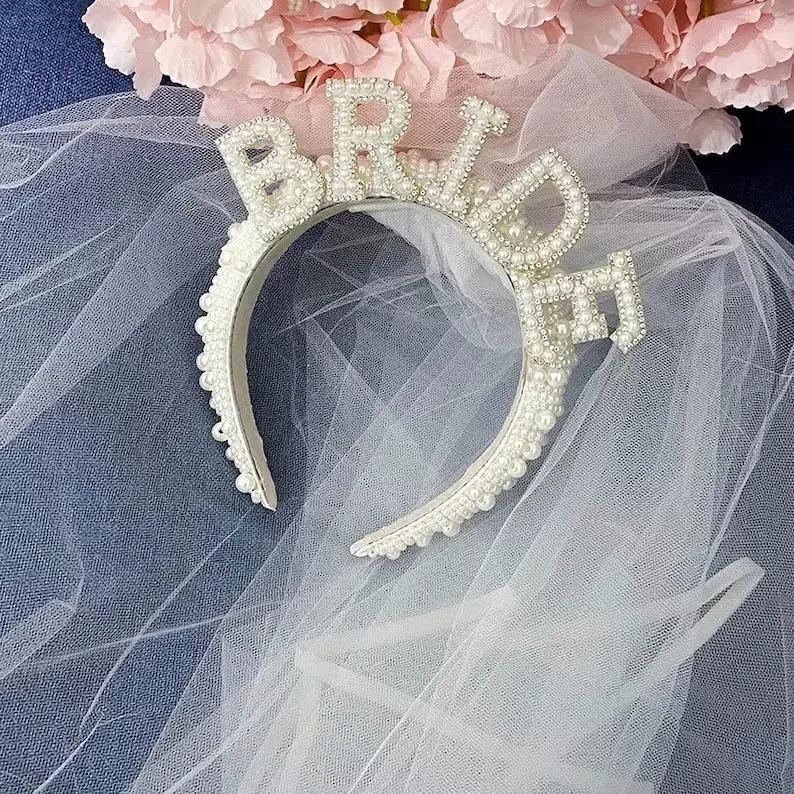 Bachelorette Party Crown Bride To Be Crown Bridal headband bride pearl headband