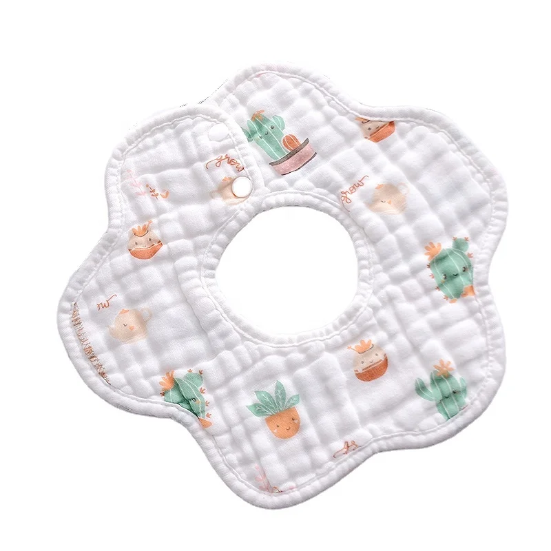8 layers 100% cotton muslin gauze baby bibs bandana drool bibs for baby boys and girls