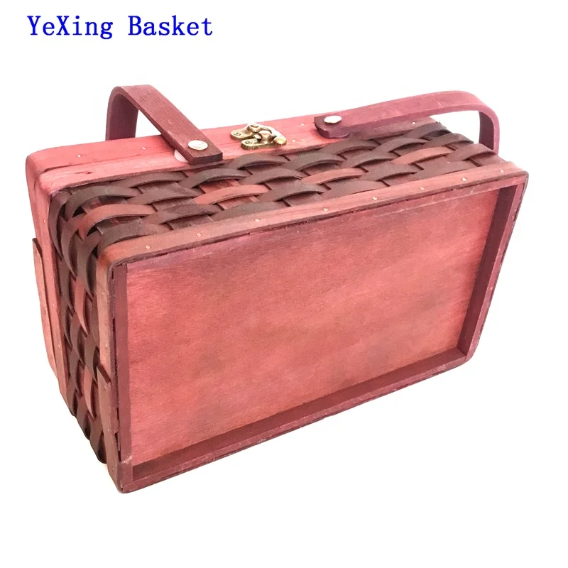 Professional factory woven gift storage gift basket with double collapsible handles