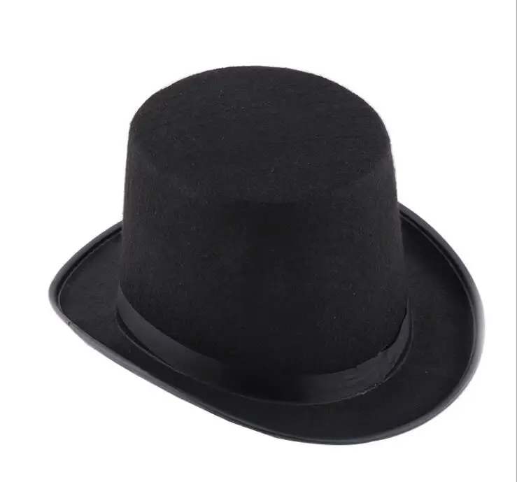 
Black Satin Top Hat Magician Felt Top Hat Halloween Hat for sale from factory directly 