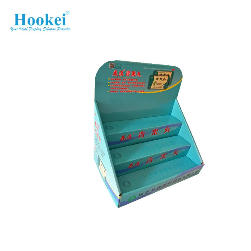 Promotion Cardboard pos display stand with hooks for accessories