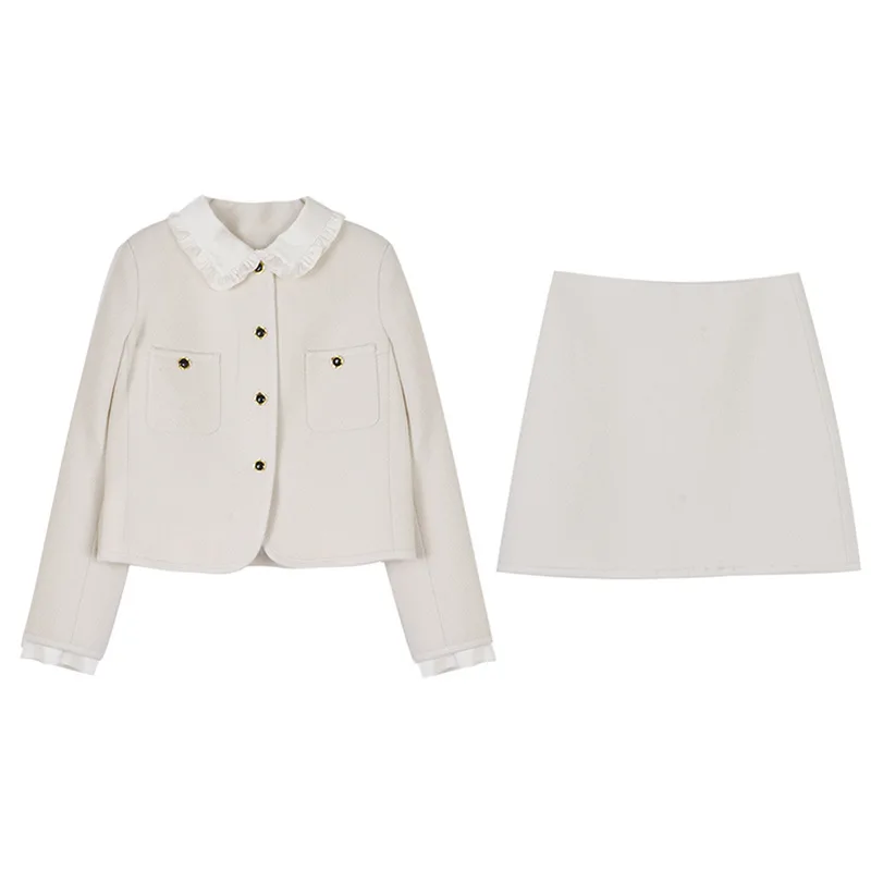 Новое поступление дропшиппинг высококачественный модный и элегантный костюм из двух предметов с юбкой курткой для женщин